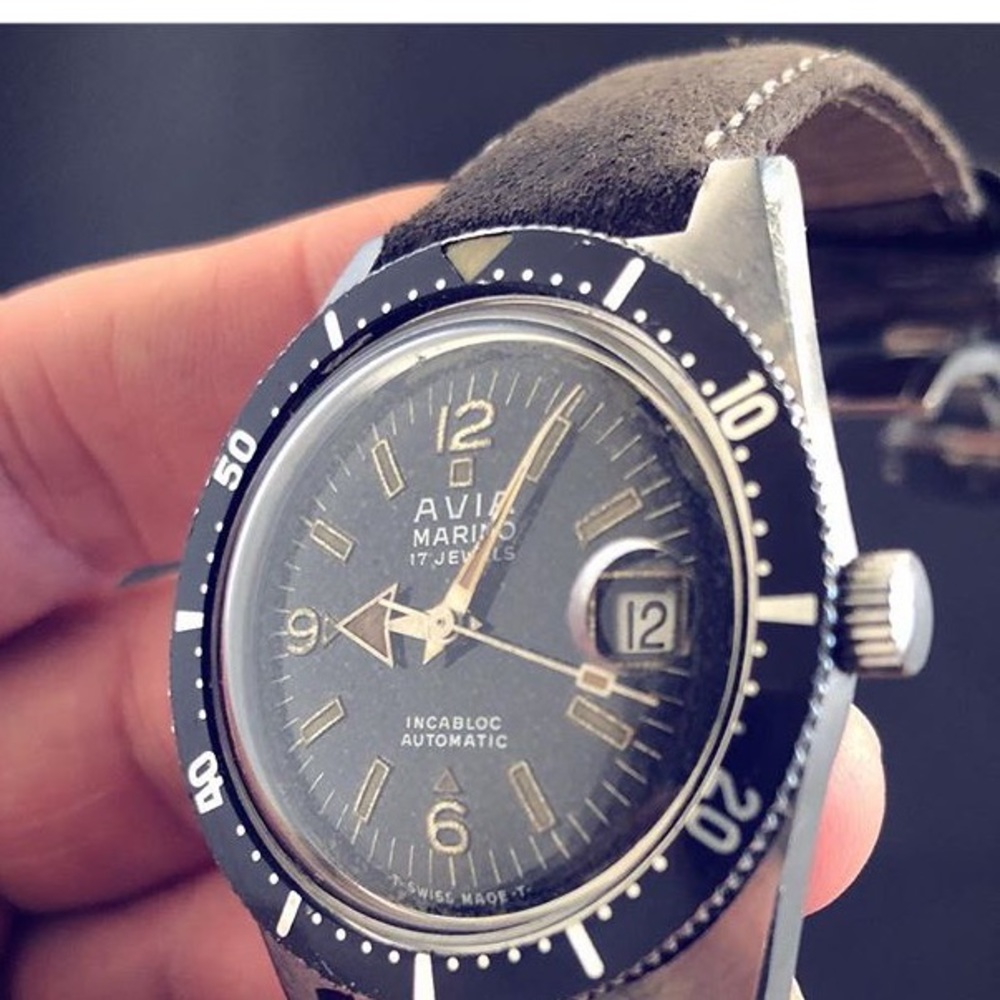 vintage Swiss made 1968 Avia Marino diver watch - Picture 7 of 8